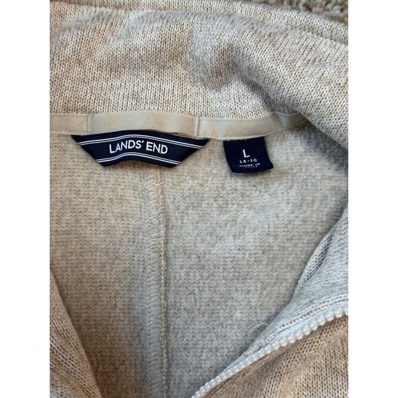 Lands End Long Sleeves, zip up fleece jacket/sweater; Long styling, size Large - Picture 3 of 9